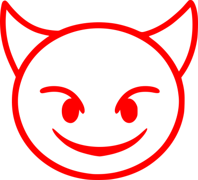 Aufkleber Smiley Teufel
